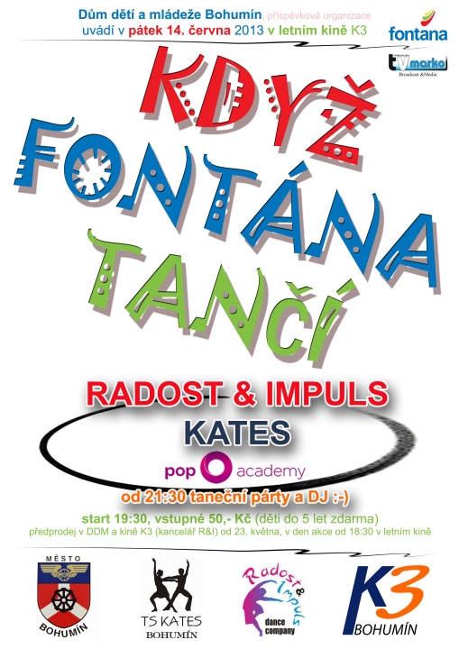 KDYŽ FONTÁNA TANČÍ. Přijď 14. června také na skvělou párty do letního kina!