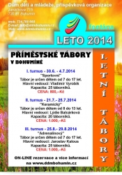 Rezervace na tábory v roce 2014 byly zahájeny.