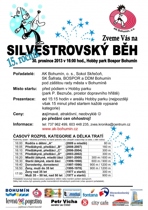 Silvestrovský běh v pondělí 30. prosince. Už 15. ročník v bohumínském Hobby parku.