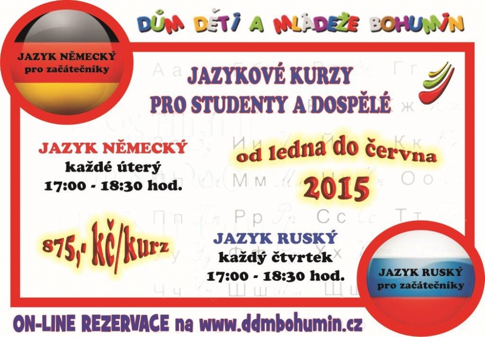 Od ledna pro Vás máme dva nové jazykové kurzy.