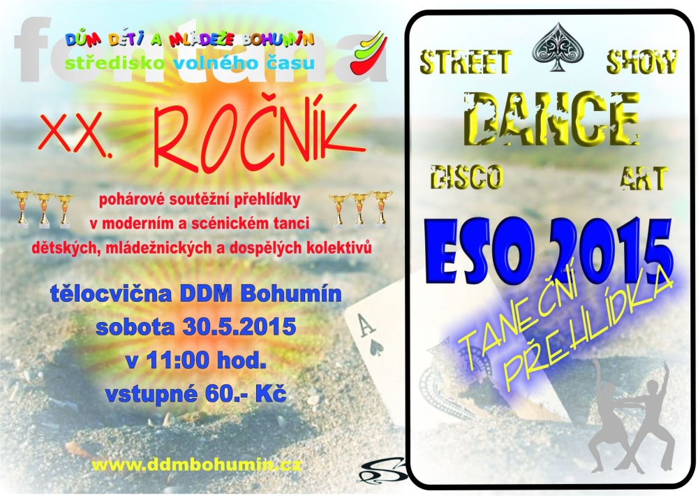 Taneční soutěž ESO se uskuteční v sobotu 30. května 2015.