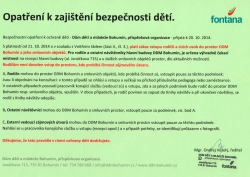 Respektujte naše opatření, která chrání Vaše děti.