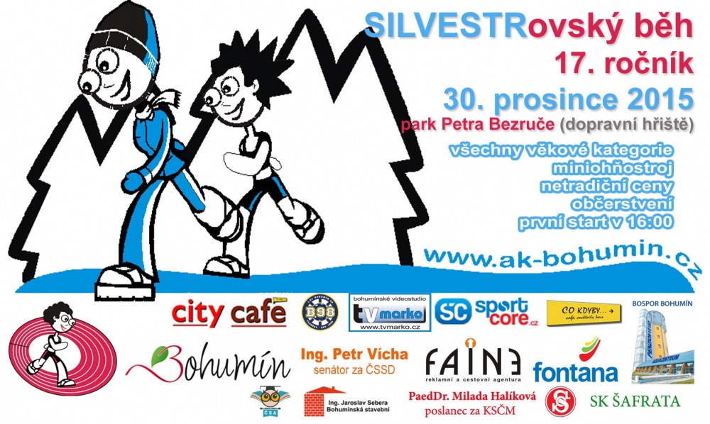 SILVESTROVSKÝ BĚH v Bohumíně. 17. ročník ve středu 30. prosince.