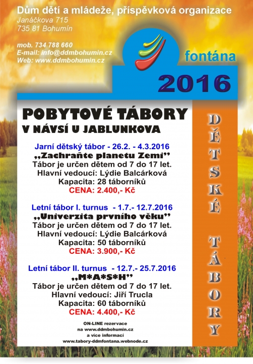 Přihlásit se už můžete na všechny naše tábory v roce 2016!
