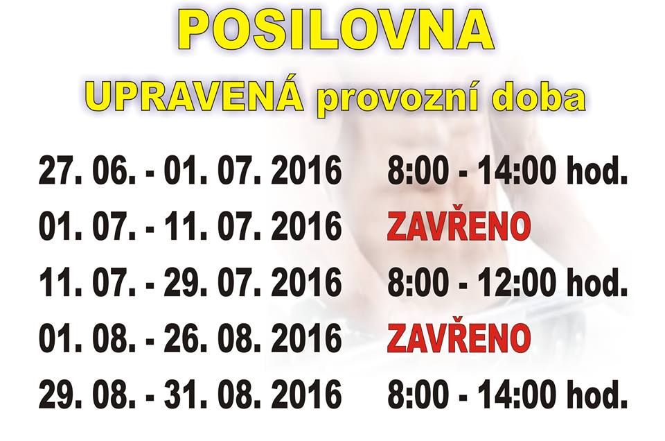 Od 1. do 14. srpna je hlavní budova uzavřena.