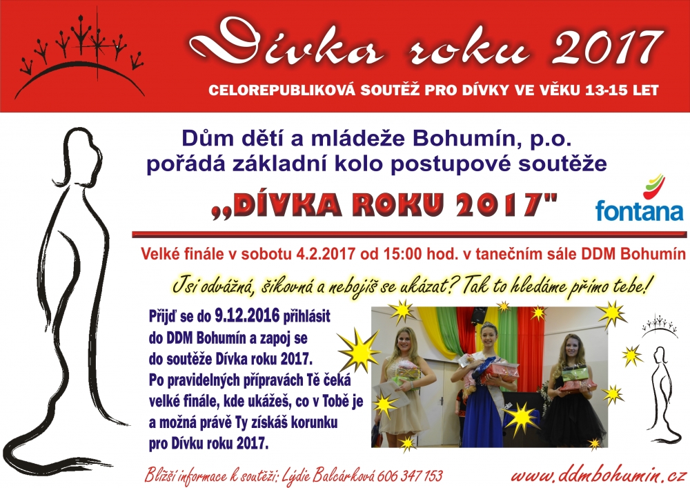 Dívka roku 2017. Další ročník celostátní soutěže.