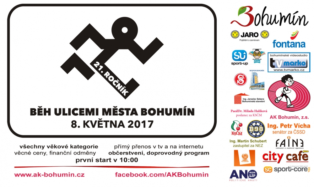 Běh ulicemi města Bohumín v pondělí 8. května.