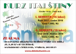 Od října pro vás máme přípraven kurz italštiny.