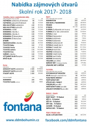 Nabídka zájmových útvarů a kurzů pro školní rok 2017-2018.