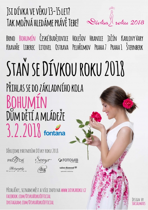 DÍVKA ROKU 2018. Základní kolo 3. února 2018 v Bohumíně.