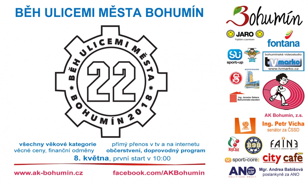 Běh ulicemi města Bohumín v úterý 8. května.