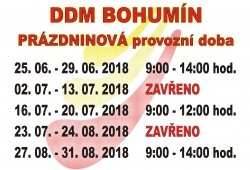 Prázdninová provozní doba.