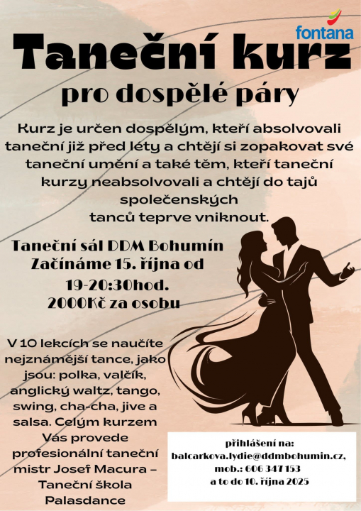 Taneční kurz pro dospělé v DDM Bohumín