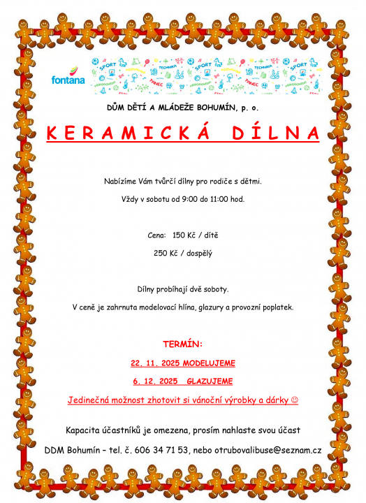 Vánoční keramická dílna pro rodiče s dětmi