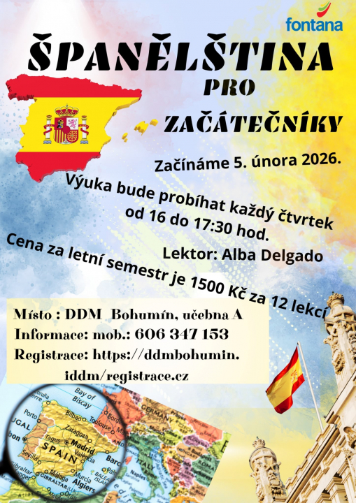 V únoru začínáme kurz španělštiny. Přihlas se.