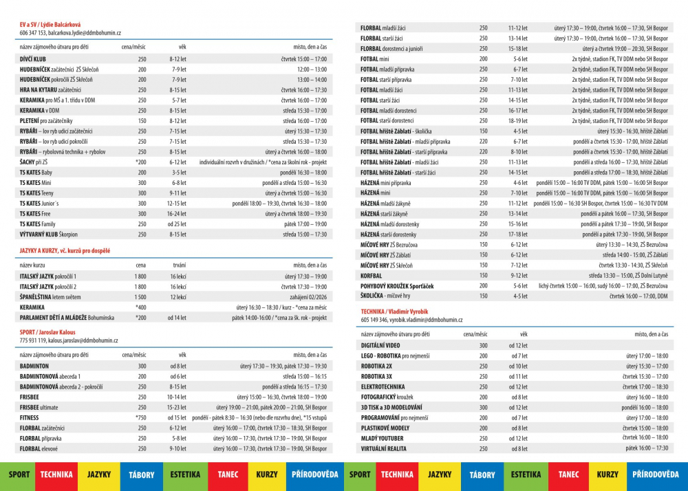 Nová nabídka zú i kurzů + on-line registrace od 4. srpna